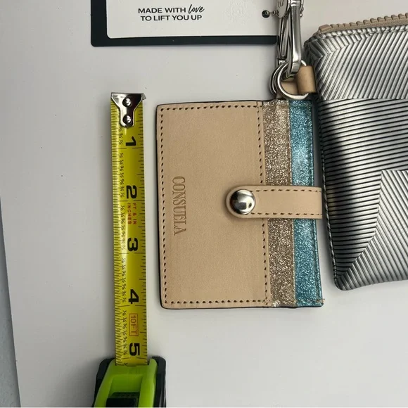 Consuela Silver and Tan Clutch Wristlet - Picture 7 of 10